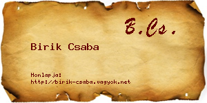 Birik Csaba névjegykártya